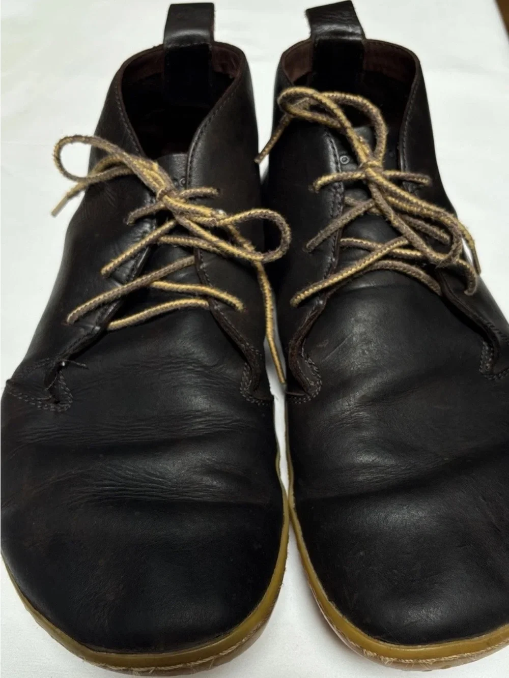 Vivobarefoot Men EU 45 Brown Barefoot Chukka Boots Minimalist Lace Up US 11.5